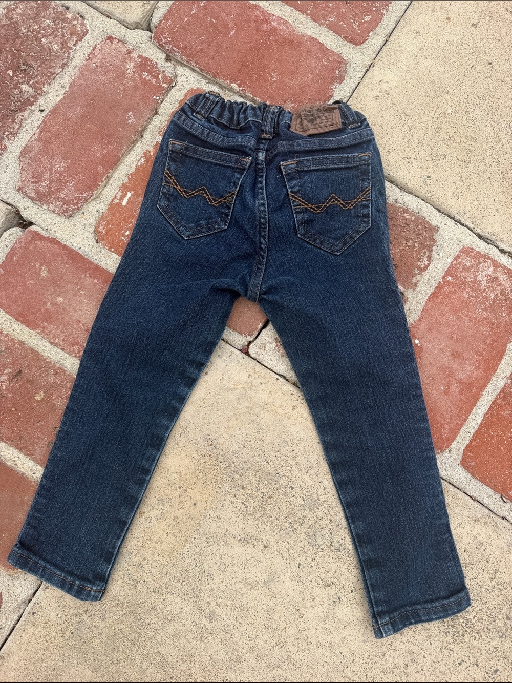 Vintage Wrangler Dark Blue Kids Jeans with Elastic Waistback